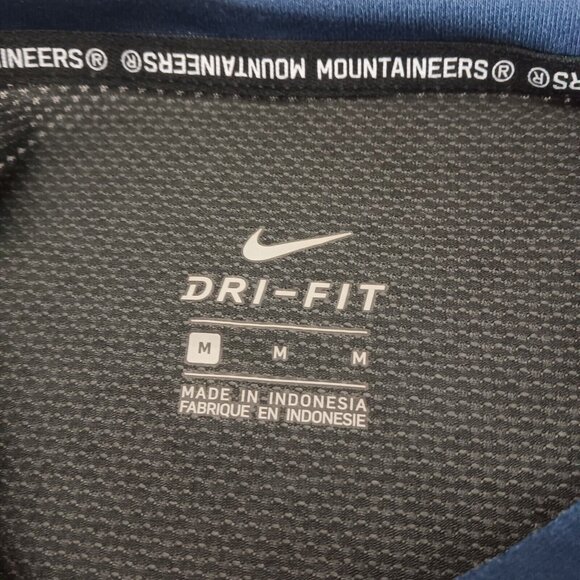 WVU Mountaineer Nation Shirt Nike Dri Fit Medium Long Sleeve West Virginia Blue - Picture 7 of 9